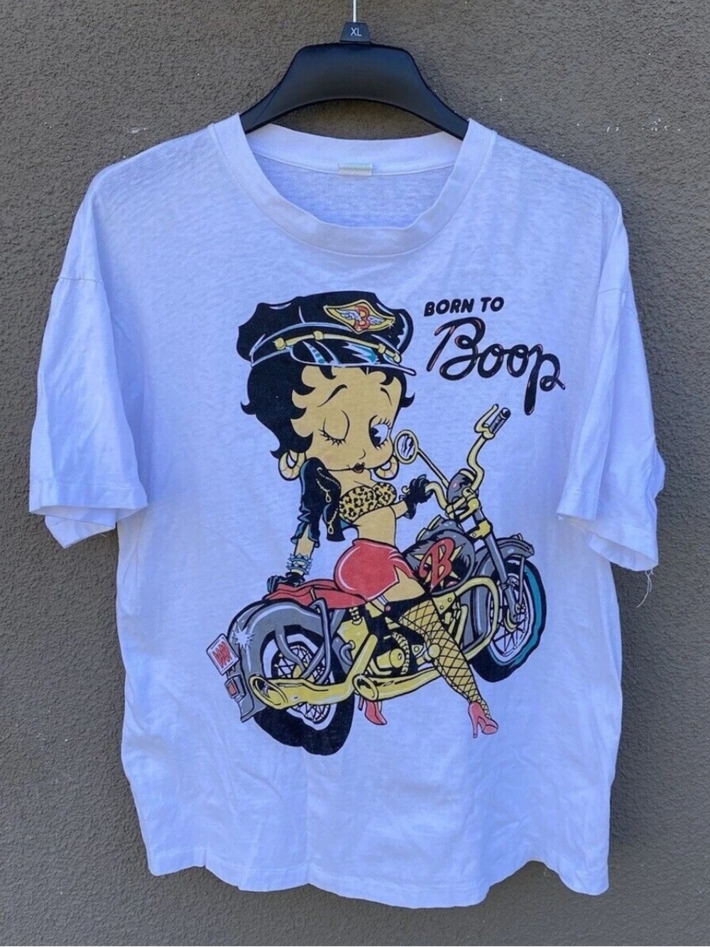 Gildan White Born to Boop Betty Boop Graphic T-Shirt